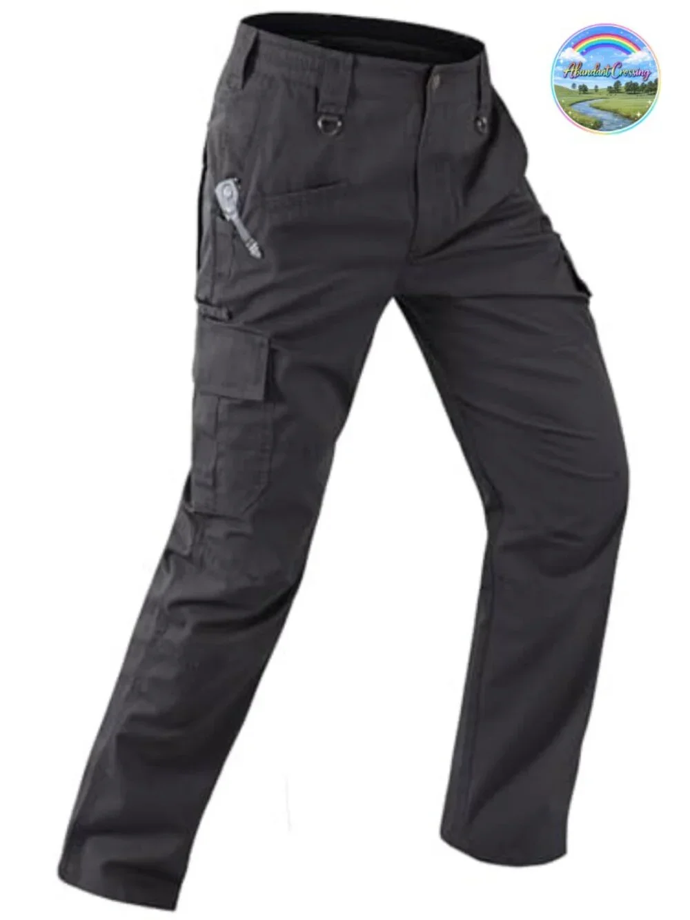 Mens Cargo Tactical Pants Water Resistant Elastic Waist 8 Pockets